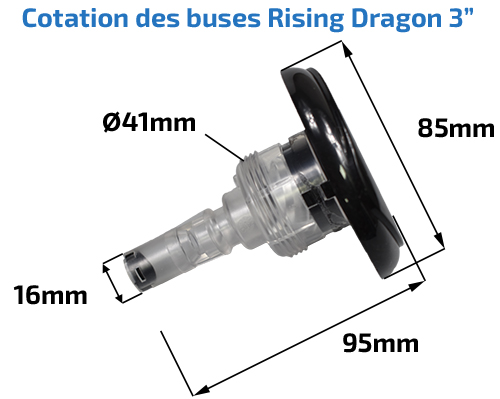 Rising Dragon 3 inch LED nozzle dimensions