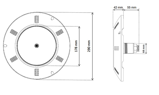Projecteur plat immergé à LED (29cm)
