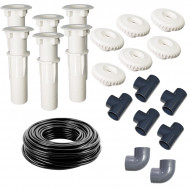 Single massage jet kit - 6 jets - concrete