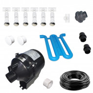 6-bus blower kit for concrete spa - Stainless steel