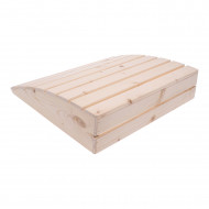 Wooden headrest for sauna