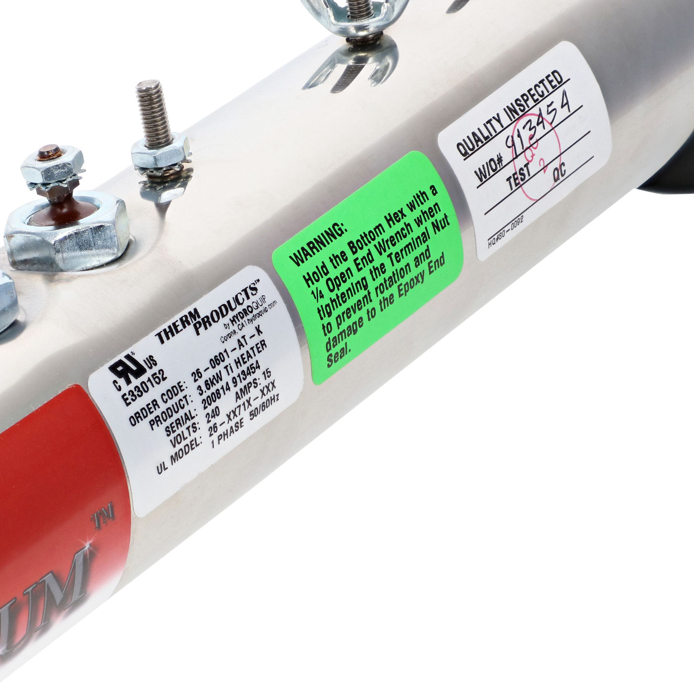 Réchauffeur 3.6Kw Hydroquip 26-0601-AT-K - Résistance en titane