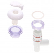 White 1" control valve for spa waterfall