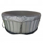 Couverture clipsable et tapis de sol universelle spa mspa rond 4 places gris