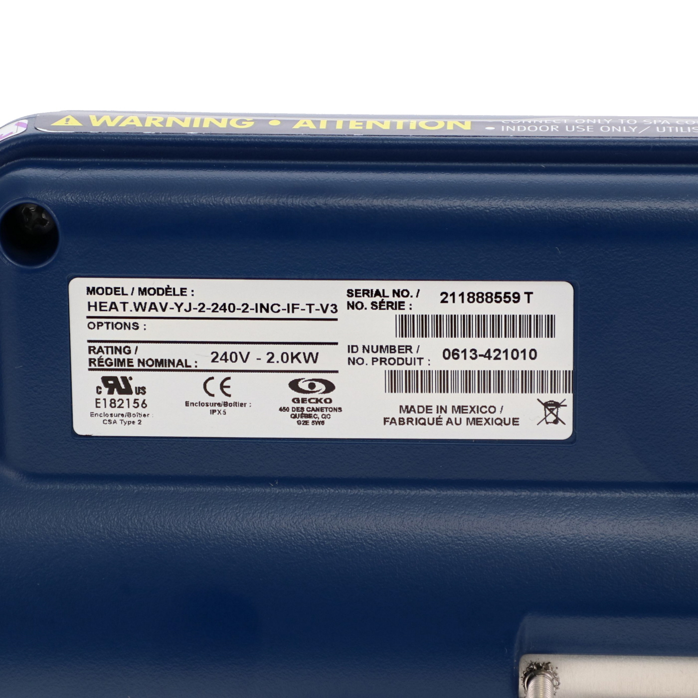 Réchauffeur Gecko AeWare pour système IN.YJ-V3 - 2.0kW