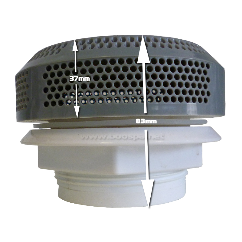 Bonde d'aspiration 5 pouces ABS gris Sans raccord Bonde d'aspiration 5 pouces ABS gris Sans raccord