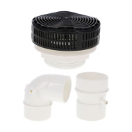 5-inch Corrugated Suction Fitting + 1 Black Elbow and Straight Connector