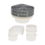 Bonde d'aspiration 5 pouces Ondulée + 1 raccord coudé et droit Gris