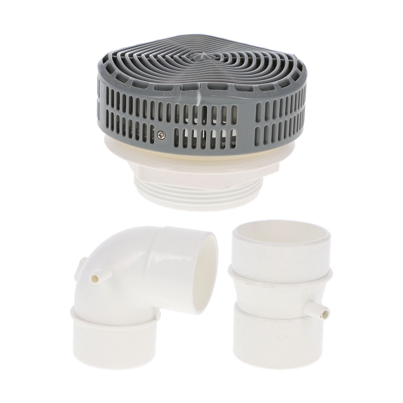 Bonde d'aspiration 5 pouces Ondulée + 1 raccord coudé et droit Gris Bonde d'aspiration 5 pouces Ondulée + 1 raccord coudé et droit Gris