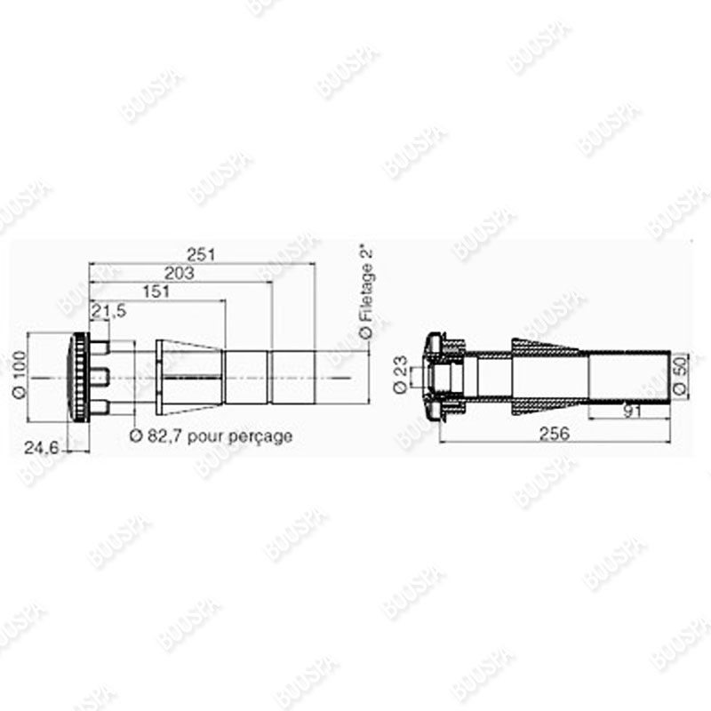 Jet supplémentaire pour spa béton et liner Standard (Blanc) Béton
