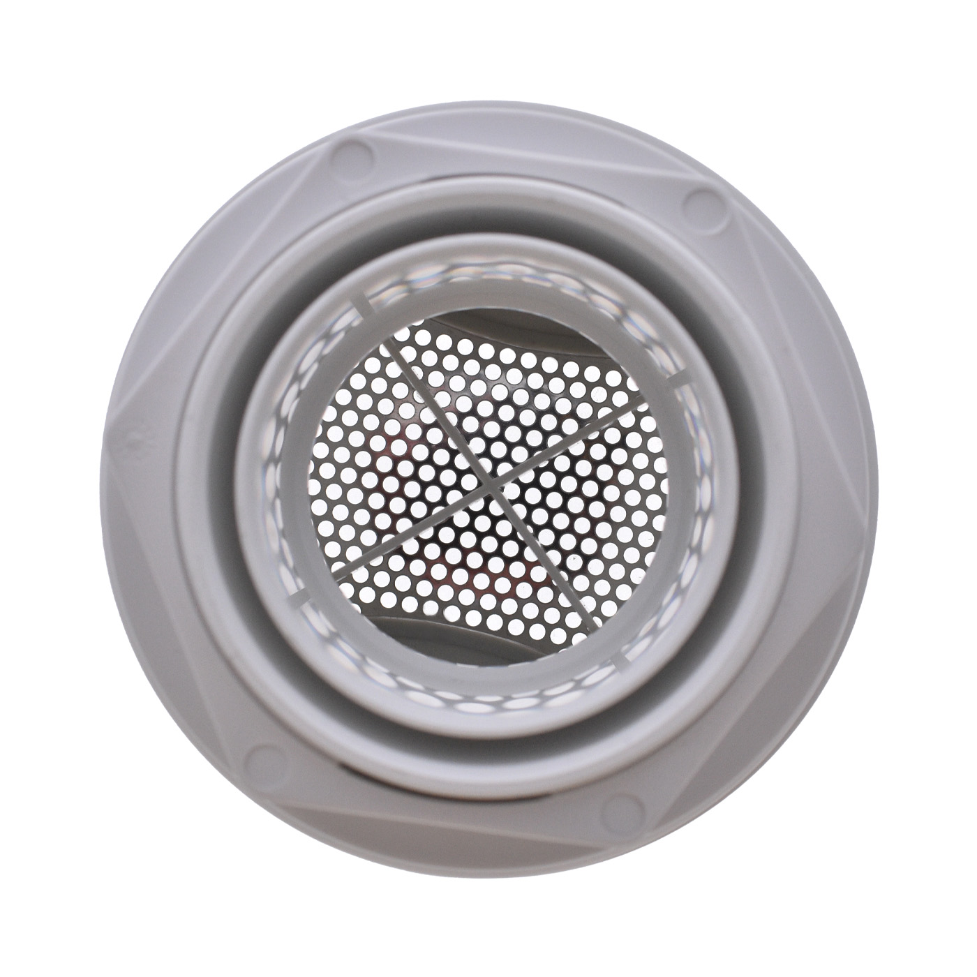 Bonde d'aspiration 5 pouces (125 mm) - INOX/ABS blanc