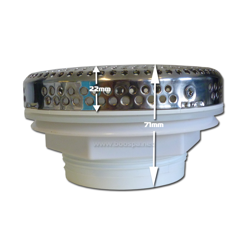 Bonde d'aspiration recouvrement INOX 5 pouces Sans raccord