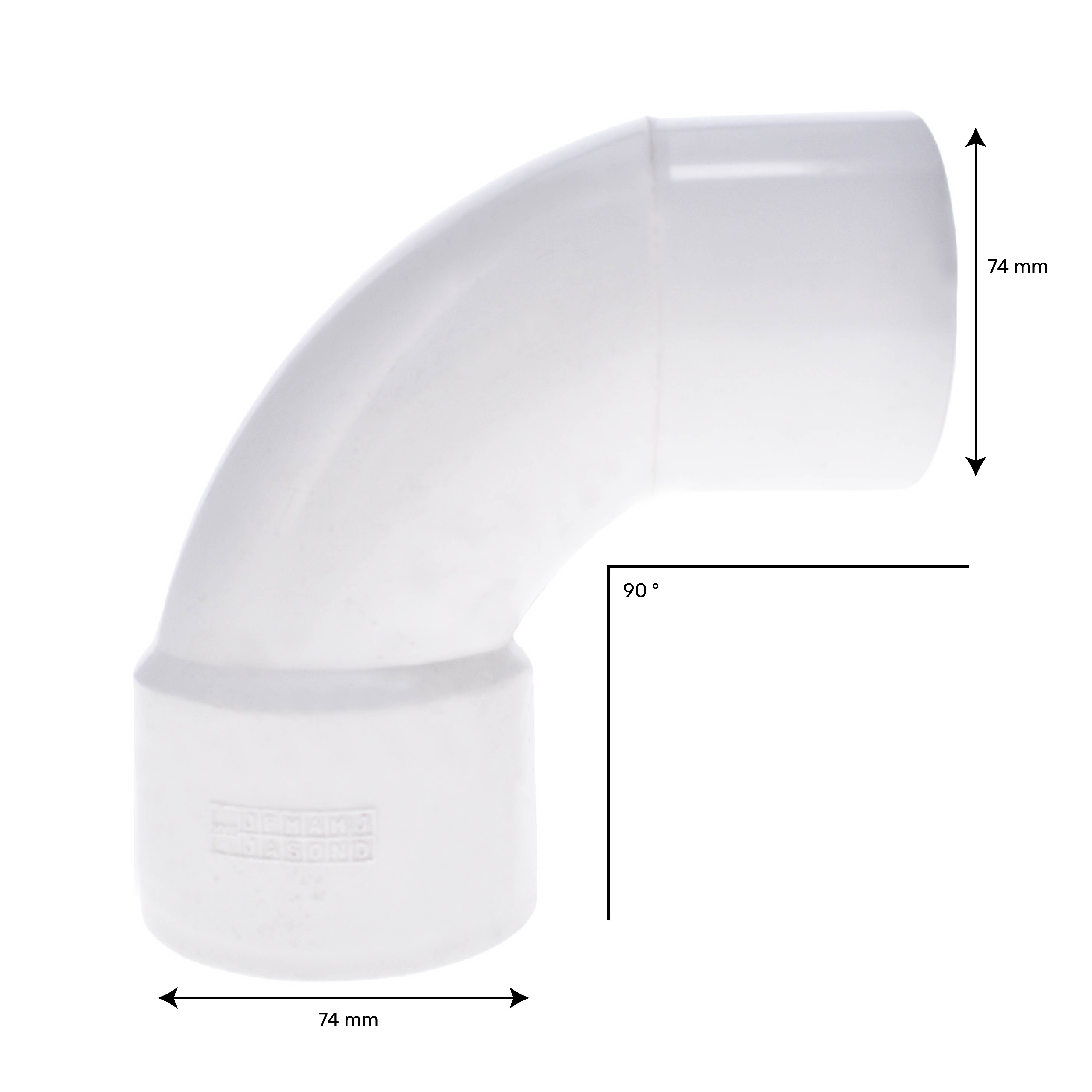 2.5" 90° Rounded Elbow M/F