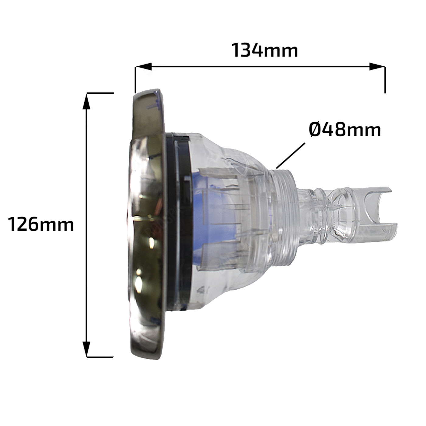 Jet transparent 5'' (126mm) Roto V3 INOX Wellis