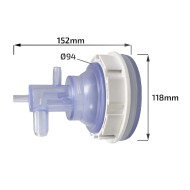 Transparente Gewindehülse V3 für 5 Zoll Wellis Whirlpool-Düse