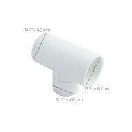 Té réducteur 2" vers 1.5"