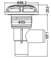 Waterfall control valve - Black ABS - handle Spiral