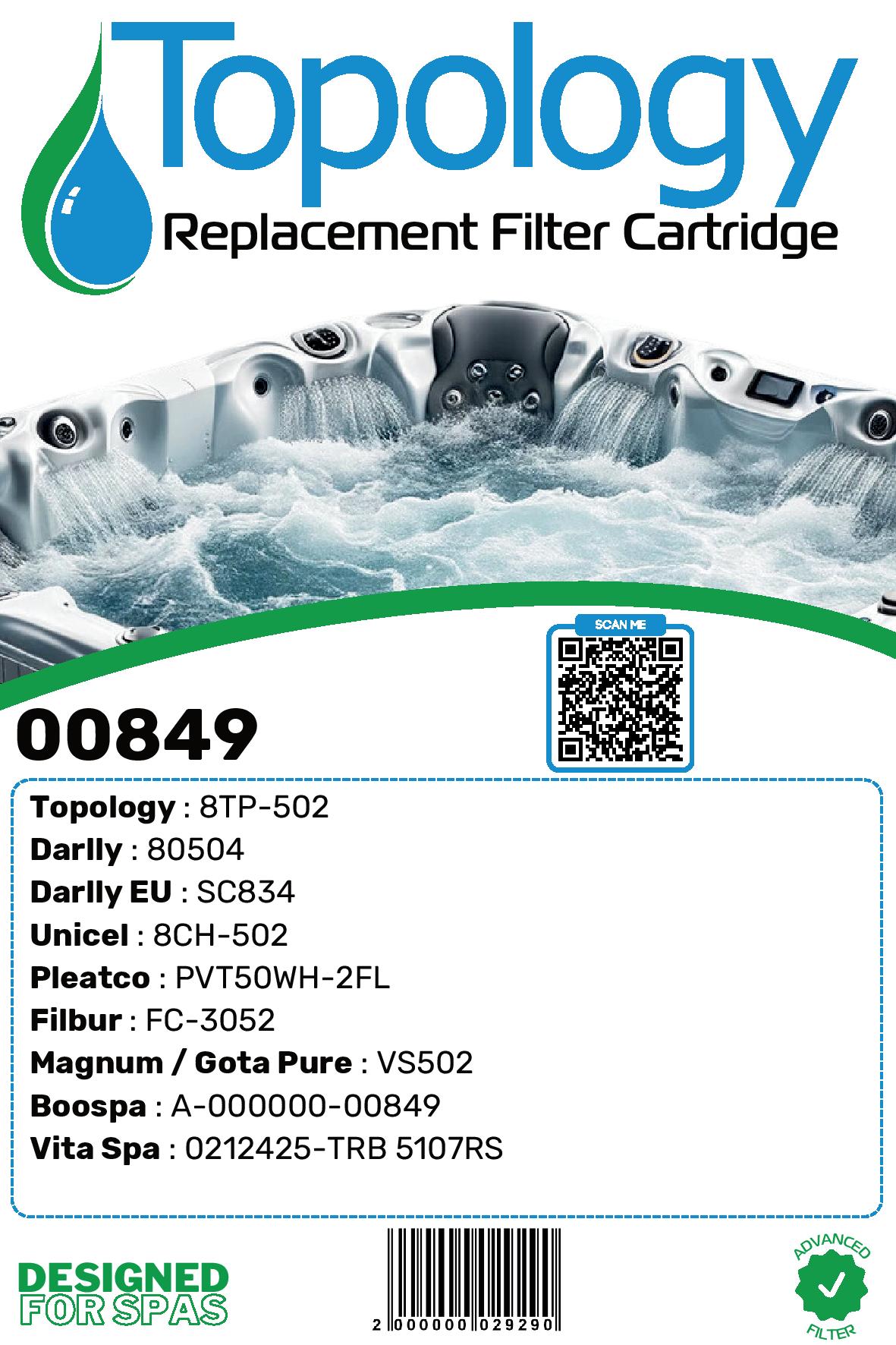 Spa Filter (80504 / 8CH-502 / 8TP-502 / FC-3052 / PVT50WH)
