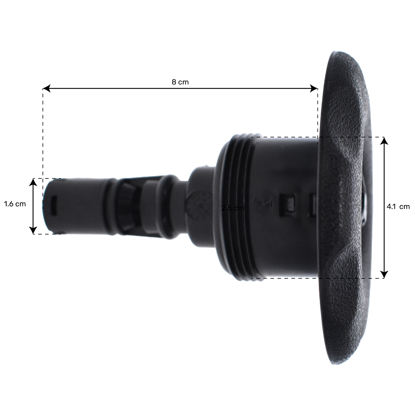 Jet Rising Dragon en 3 pouces (85mm) Roto ( jet rotatif ) ABS scalloped (Gris Anthracite)