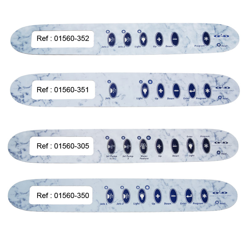 Clavier 01560-310 - 1/2/3 pompes pour Spa Dimension One® Clavier seul Clavier 01560-310 - 1/2/3 pompes pour Spa Dimension One® Clavier seul