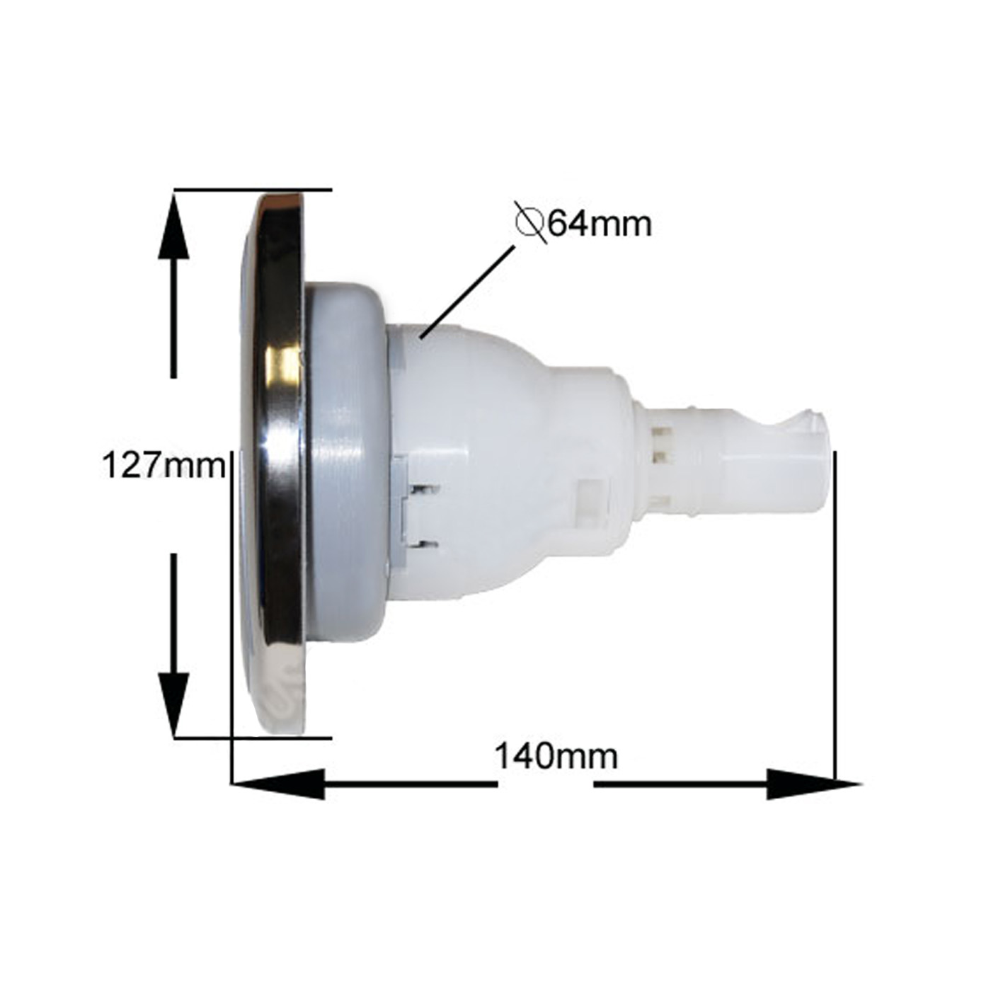 Jet V2 Multi-Massage 5" (127mm) à clipser Gris clair