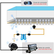 Blower kit 12 nozzles for concrete spa - Stainless steel