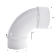 Coude 90° arrondi 2" (60mm) M/F - 411-9120