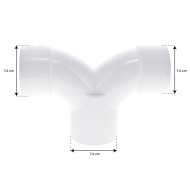 Té pour tuyau 2.5 pouces (74mm) F/F