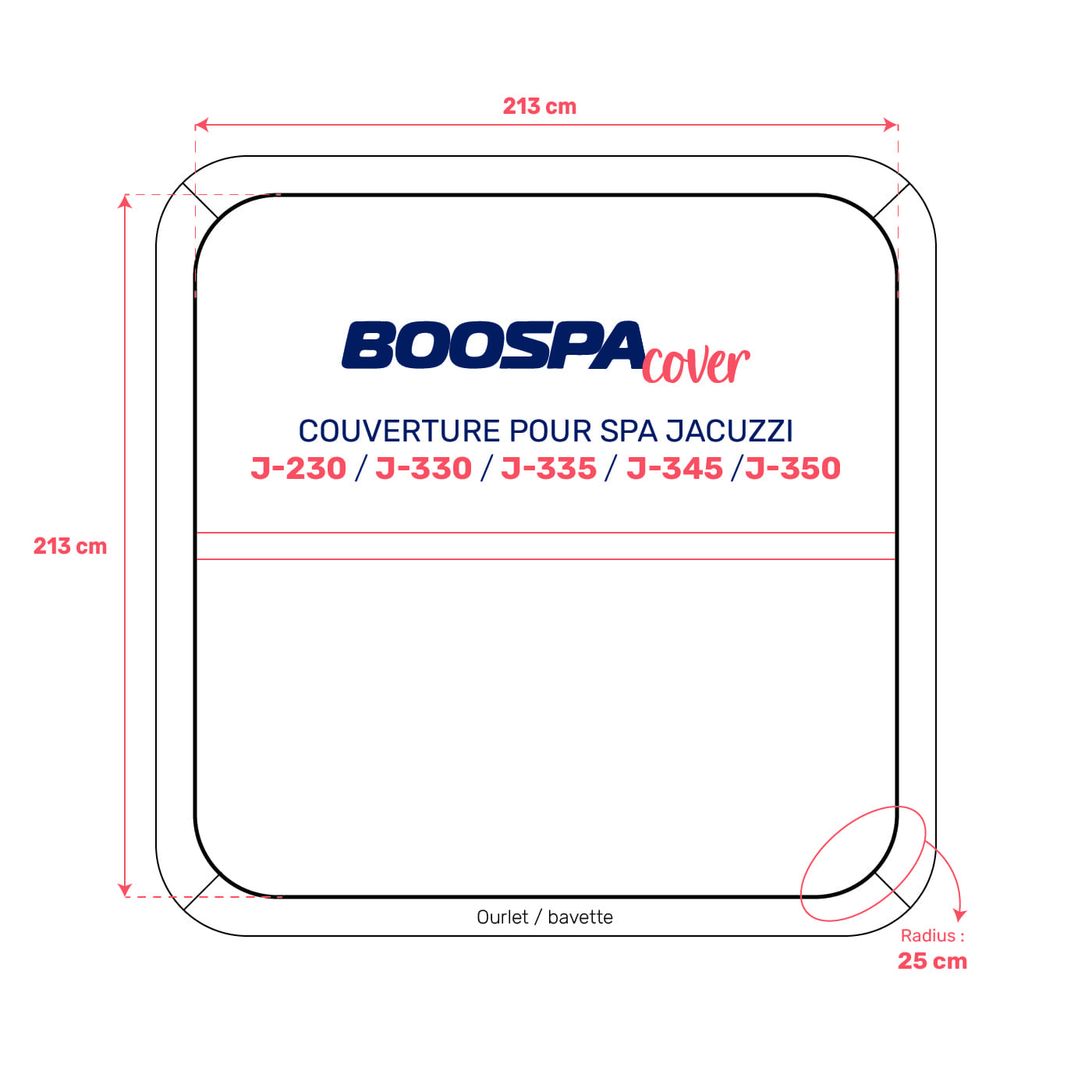 Couverture compatible spa Jacuzzi J-230 / J-330 / J-335 / J-345 / J-350 - Weather Shield - Marron