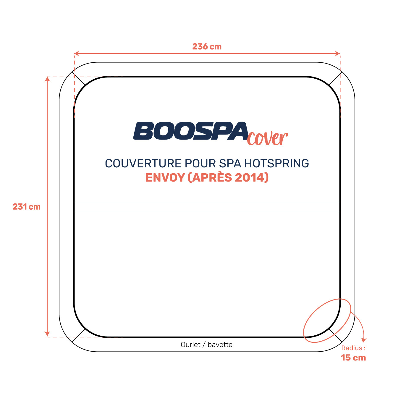 Cover for Envoy Spa (After 2014) with Side Plates - Grey Vinyl - Premium