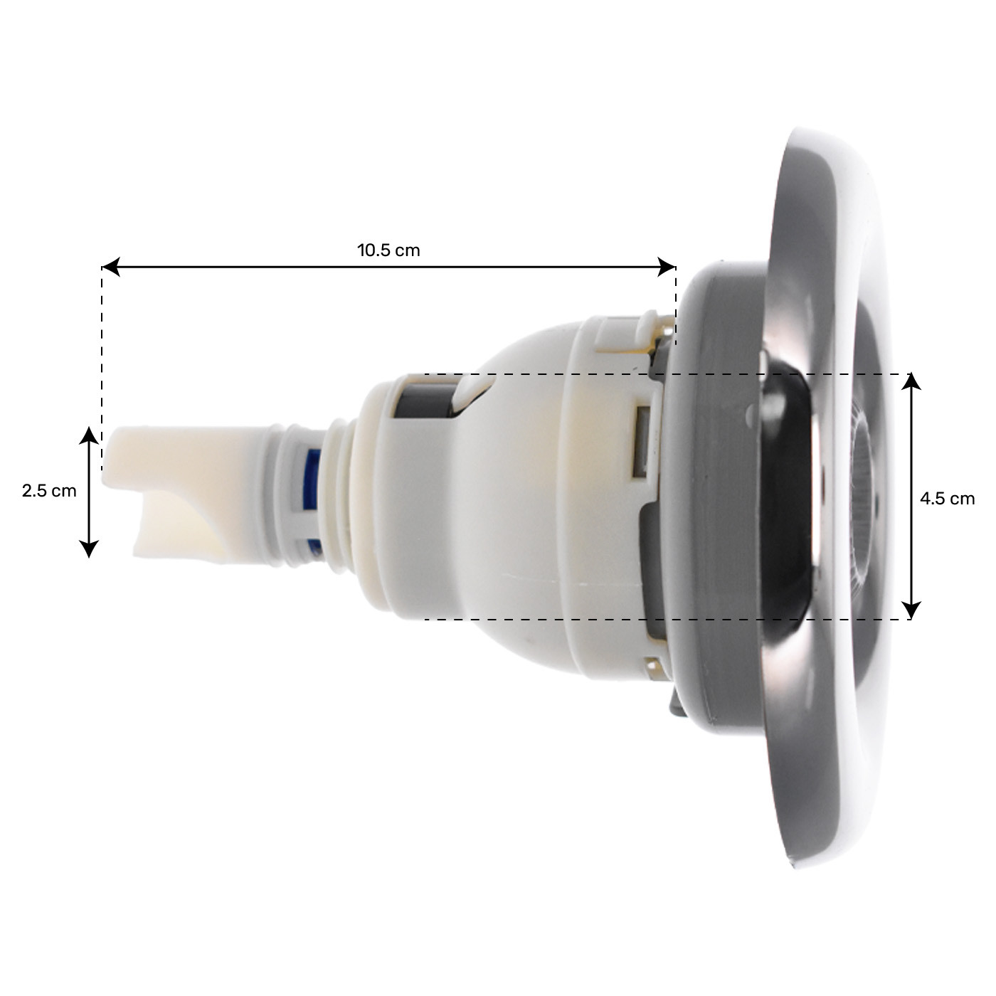 5'' (129mm) Smooth Inox series Snap-in connection Directionnal jet
