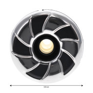 Whirlpool-Düse 2 Zoll EURO-Richtungsdüse Schwarz Edelstahl/Schwarz ABS Calspas®