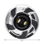 Whirlpool-Düse CAL SPA, 3 1/4", Gewinde, rotierend, Edelstahl/Schwarz CalSpas®