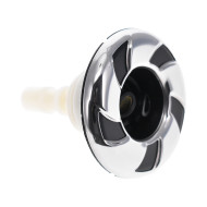 Whirlpool-Düse CAL SPA, 3 1/4", Gewinde, rotierend, Edelstahl/Schwarz CalSpas®