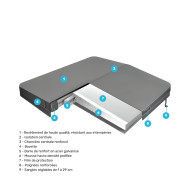 Spa cover 215cm x 195cm R20.5cm Weather Shield Light Grey