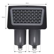 Skimmer complet double filtres - Façade avec grille