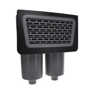 Skimmer complet double filtres - Façade avec grille
