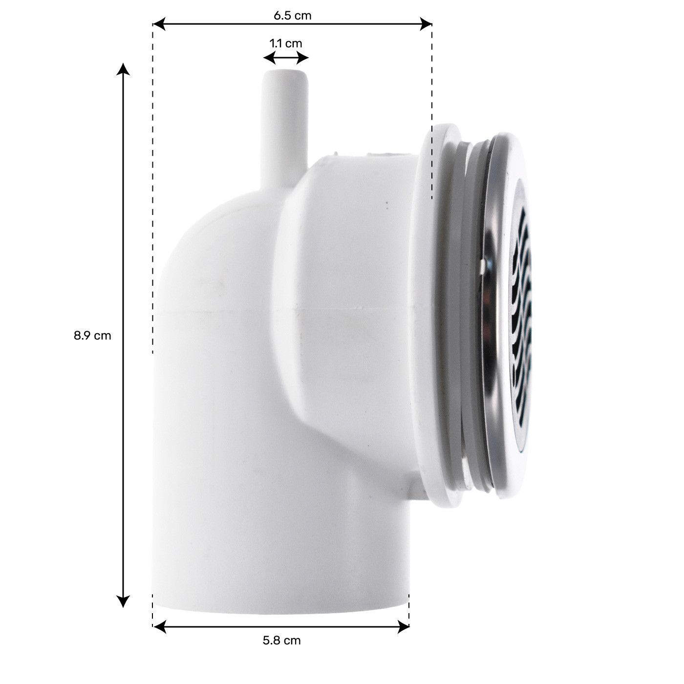 Bonde de fond 1,5" en ABS/INOX (plaque noir)