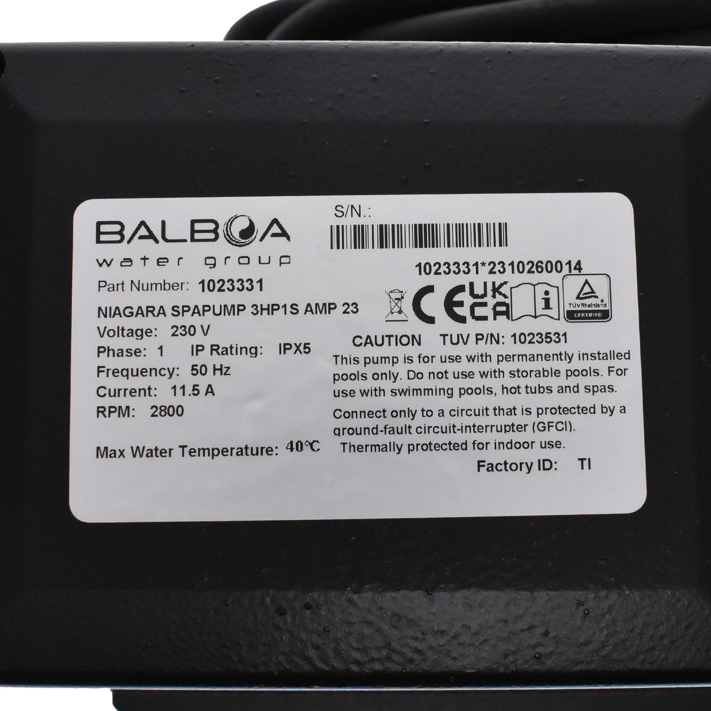 Niagara Pump Ultimax 2HP or 3HP Single speed 3.0 HP