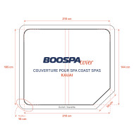 Spa cover compatible with KAUAI Coast Spas - Weather Shield black