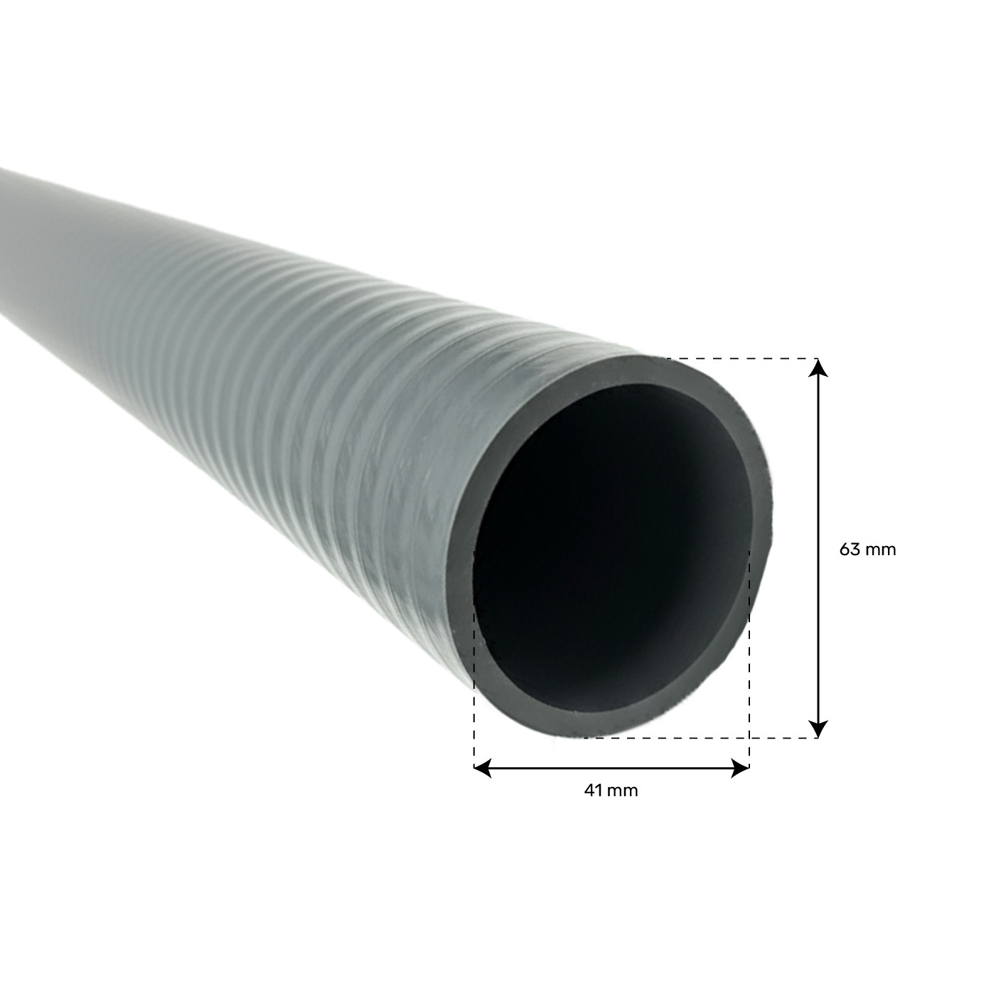 Couronne de 20 mètres de Tuyau flexible gris 63mm