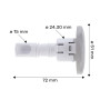 Jet 2" (51mm) Storm ABS gris clair biseauté Calspas®