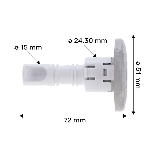 Jet 2" (51mm) Storm ABS gris clair biseauté Calspas®