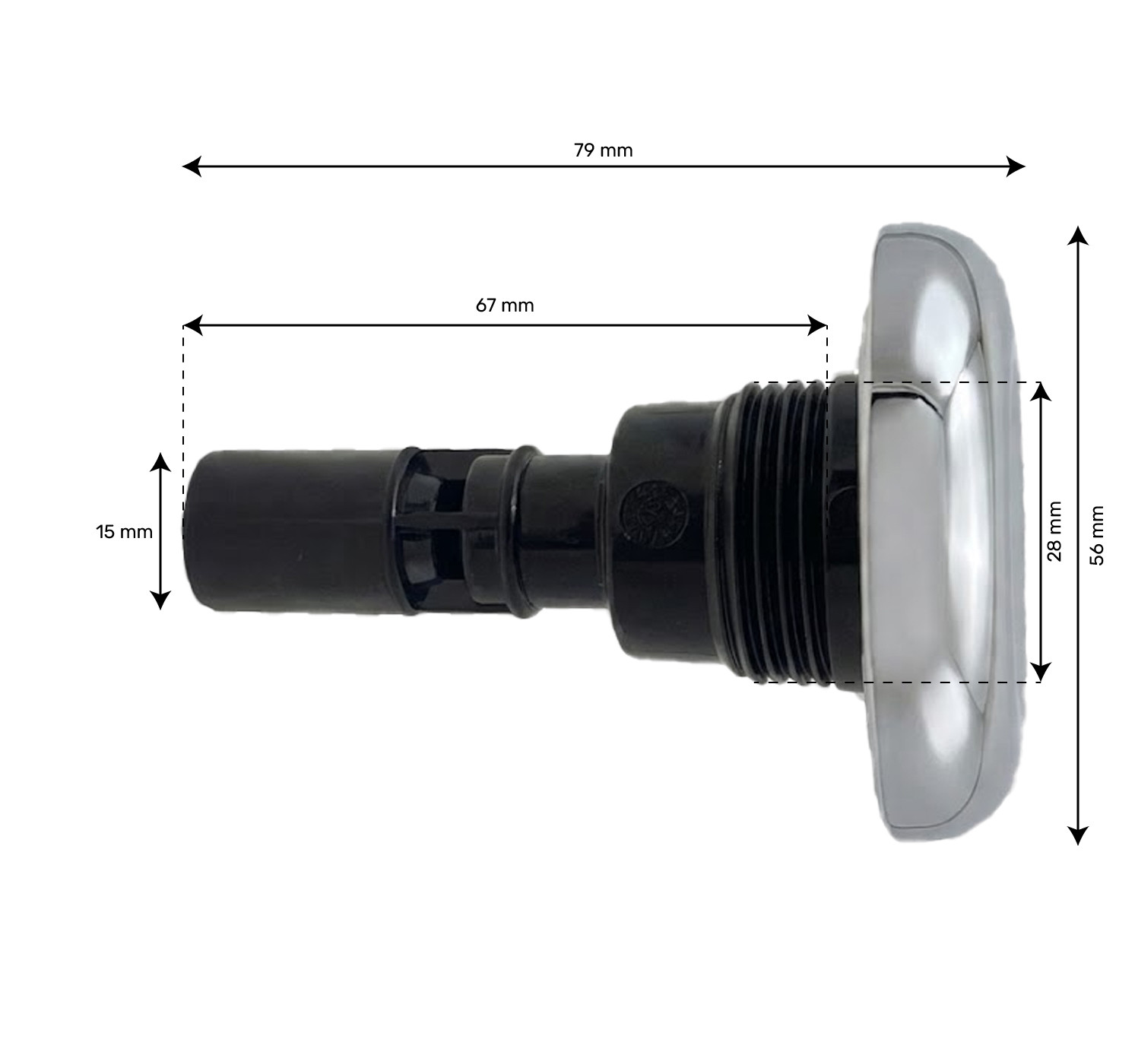 Jet 2" (56mm) série Crystal Noir Twin roto