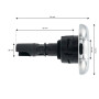 Jet 2.5" (64mm) série Crystal Noir Jet directionnel