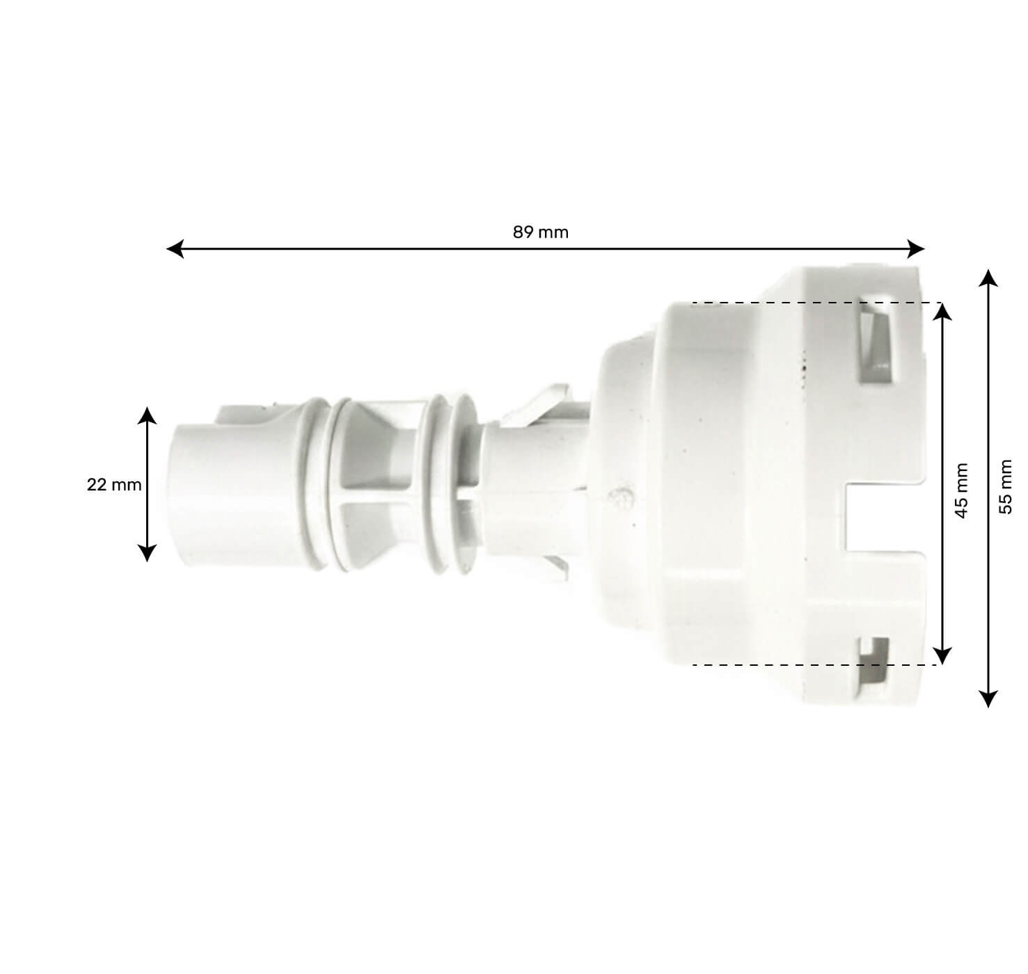 Poly Storm spa jet body in snap in connection