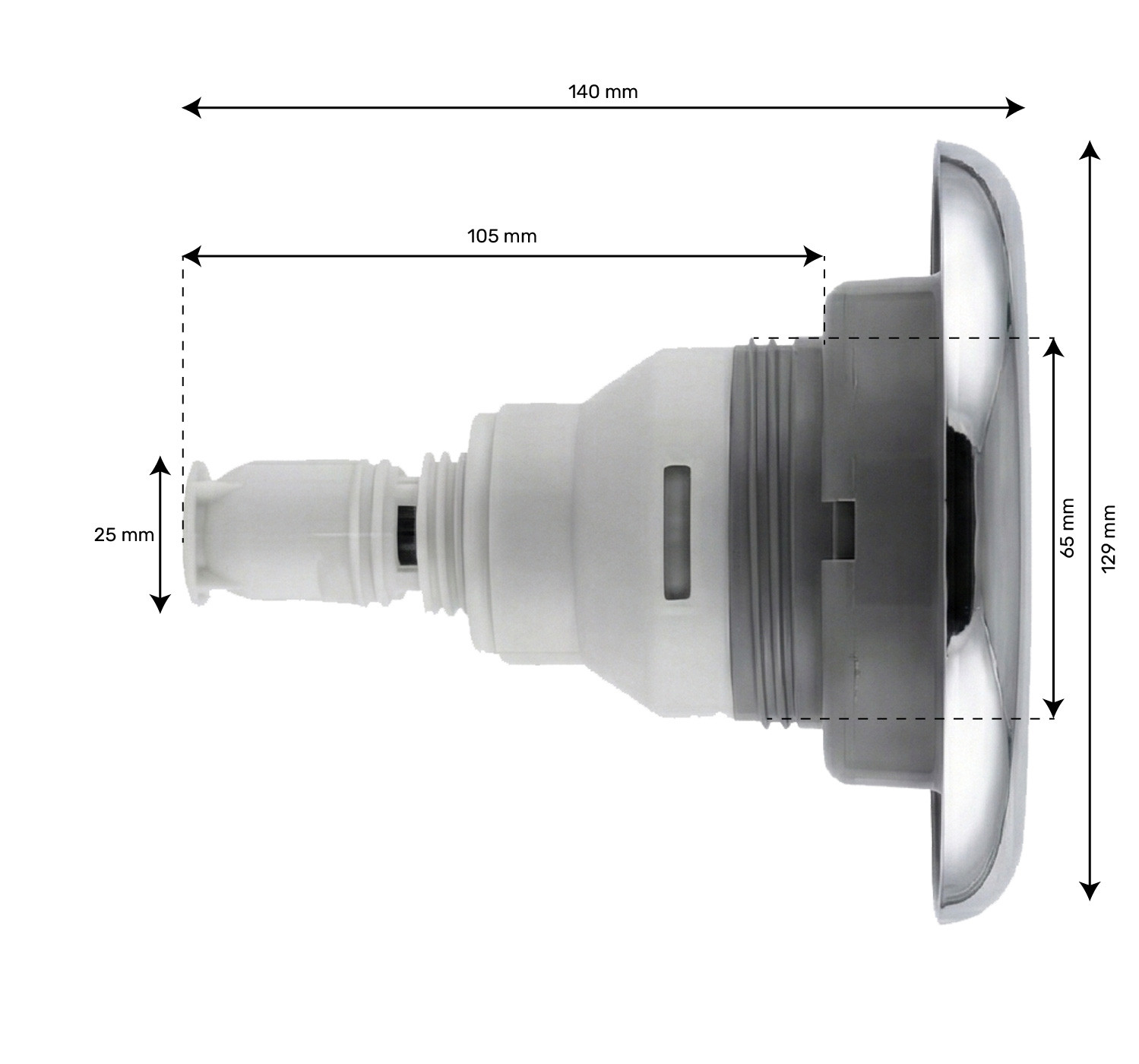 5" (129mm) série Smooth Inox à visser Twin roto