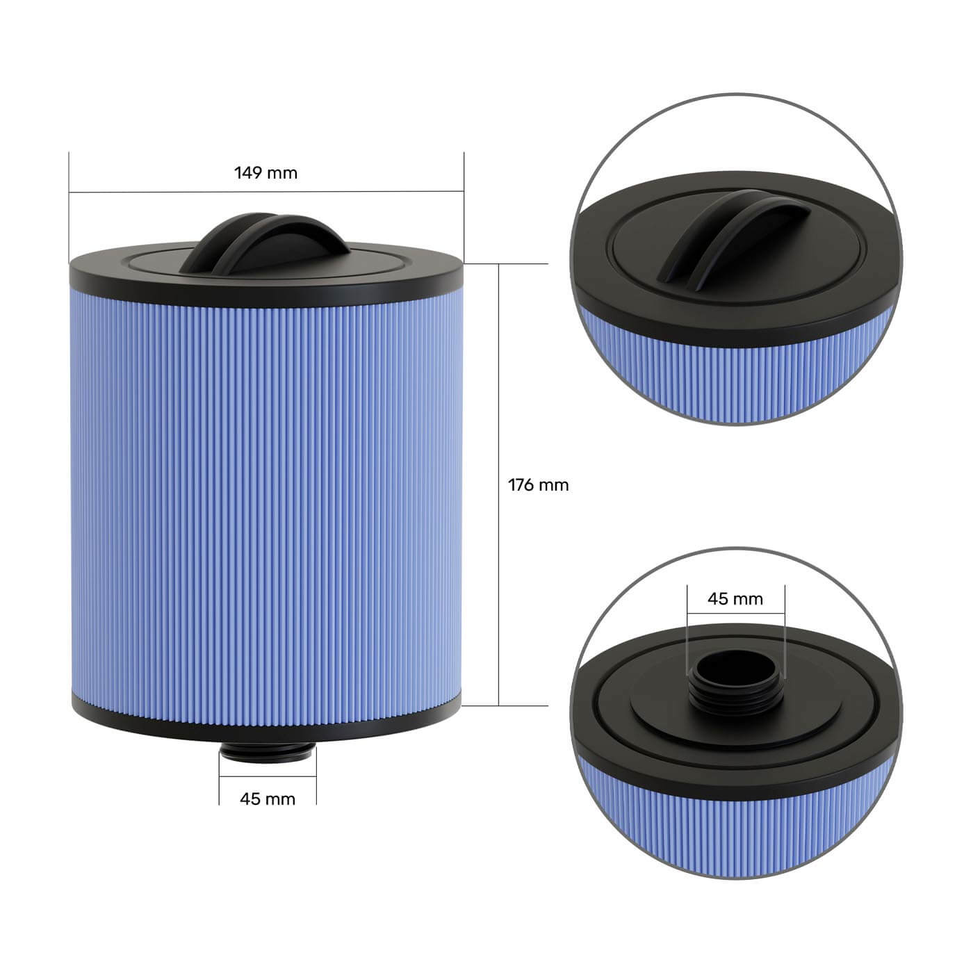 Filtre spa PWL35P3 - 6TP-176BP pour spas Wellis BlueWater Filtration®