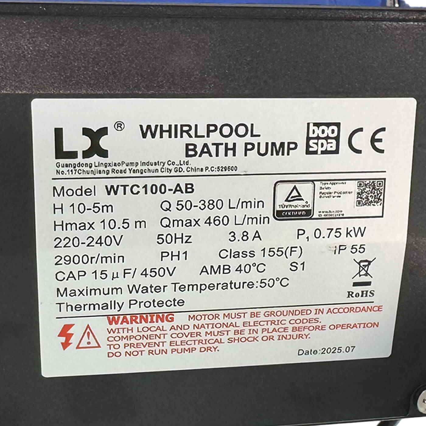 Pompe de circulation Lx Whirlpool WTC100-AB - 1 HP