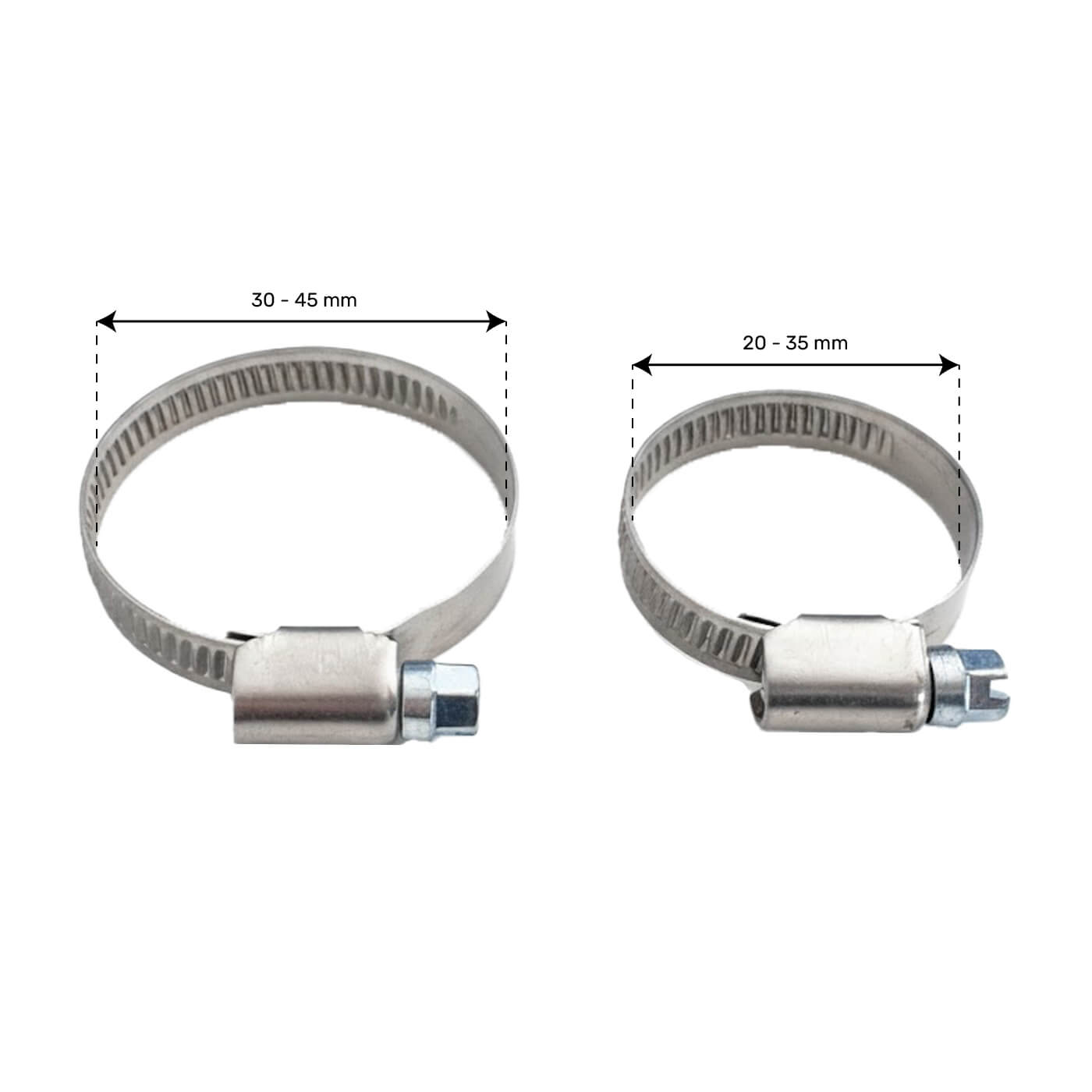 Colliers métalliques pour réchauffeur (1 grand et 1 petit collier)
